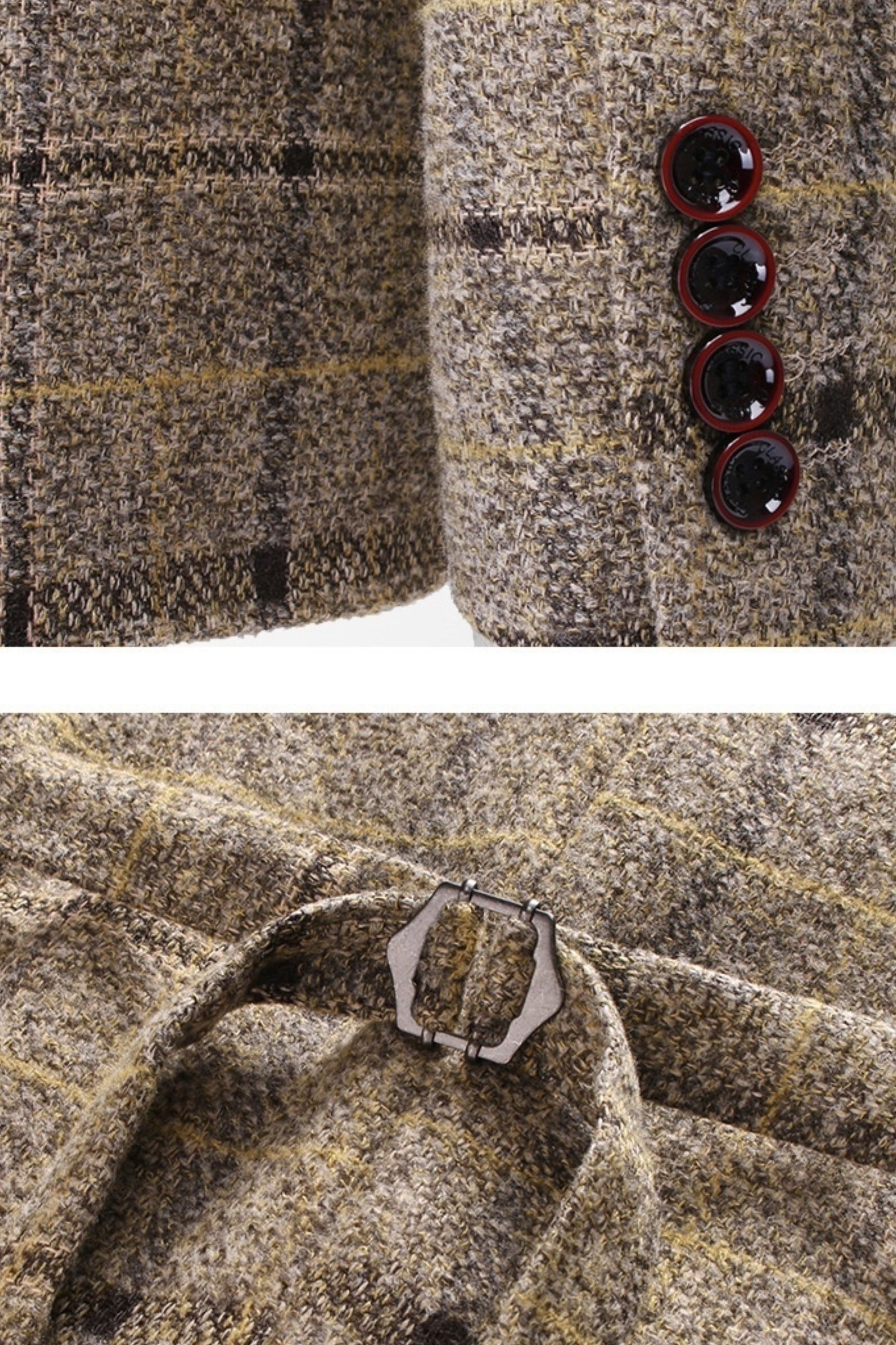 Three Piece Checked Tweed Suit