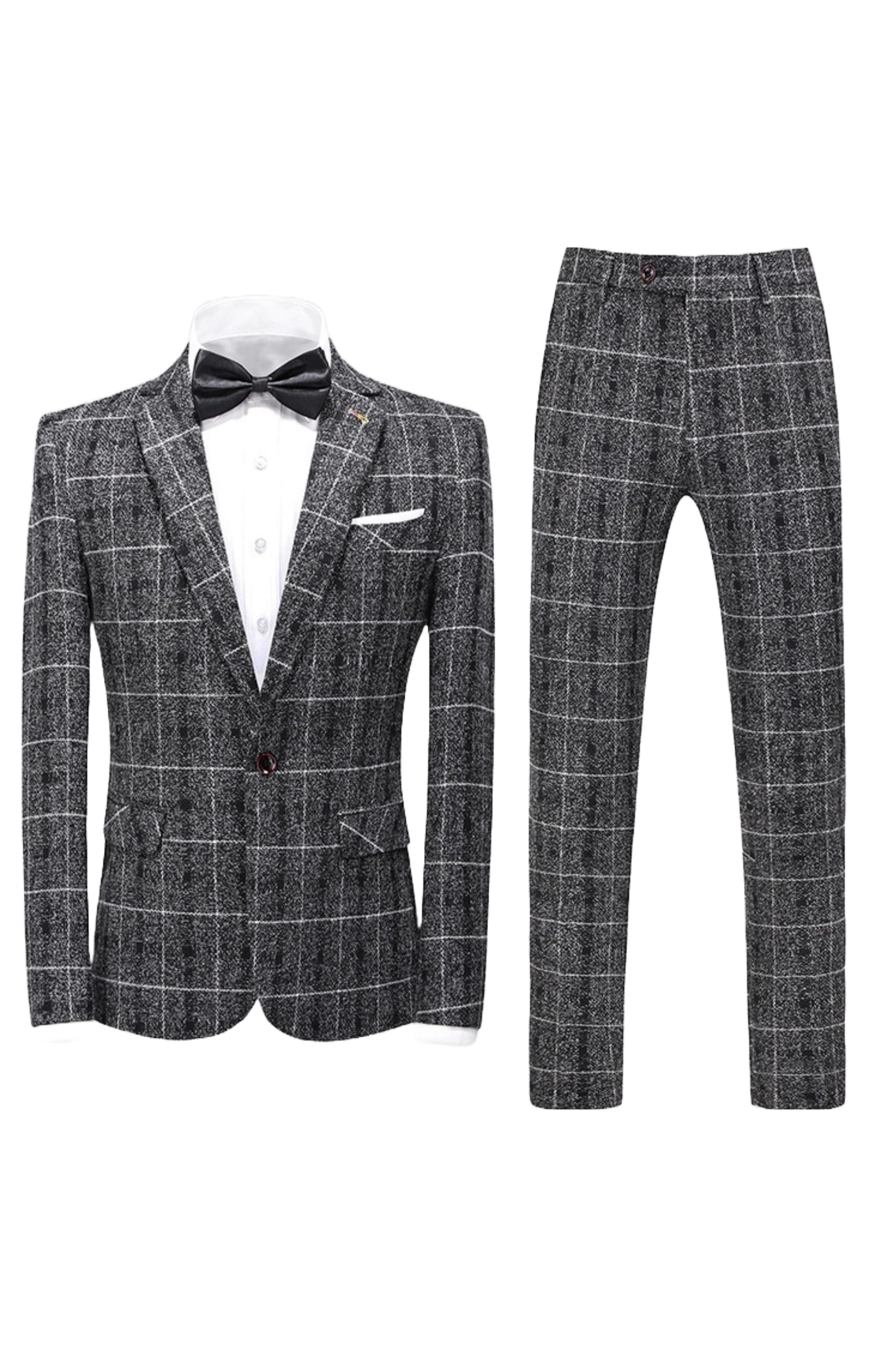 Three Piece Checked Tweed Suit