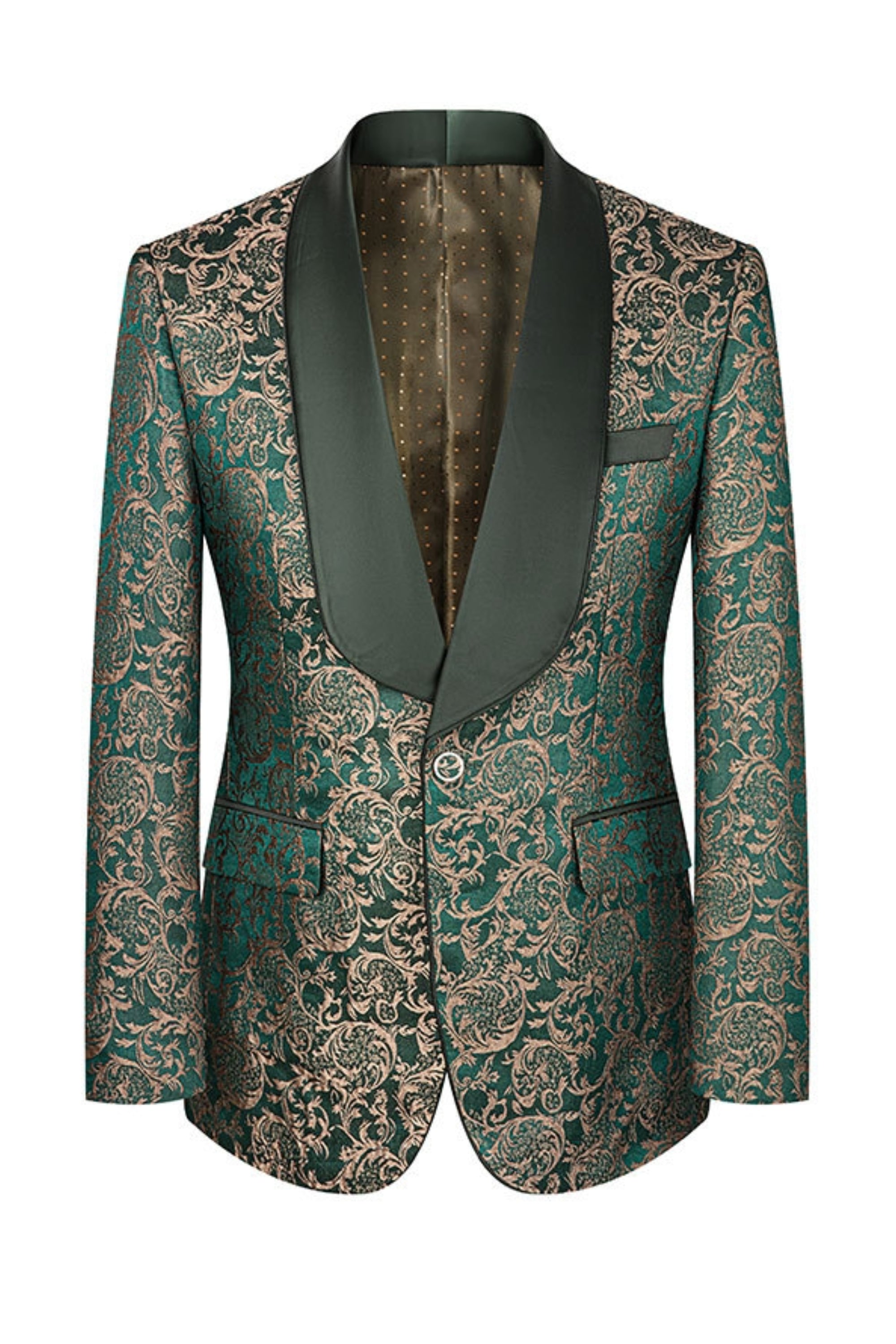 Green Jacquard Slim Fit Tuxedo