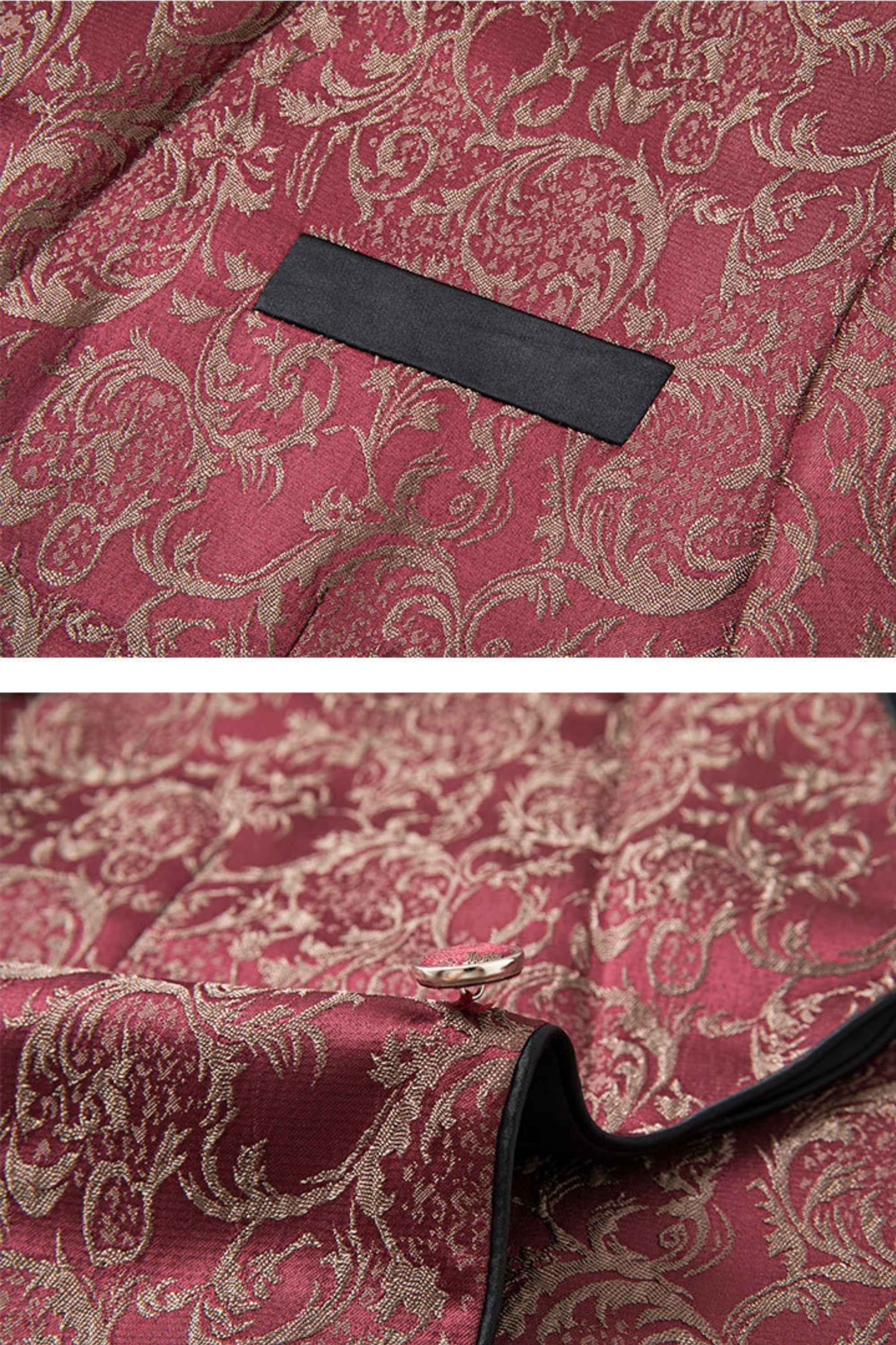 Roter Slim-Fit-Smoking aus Jacquard