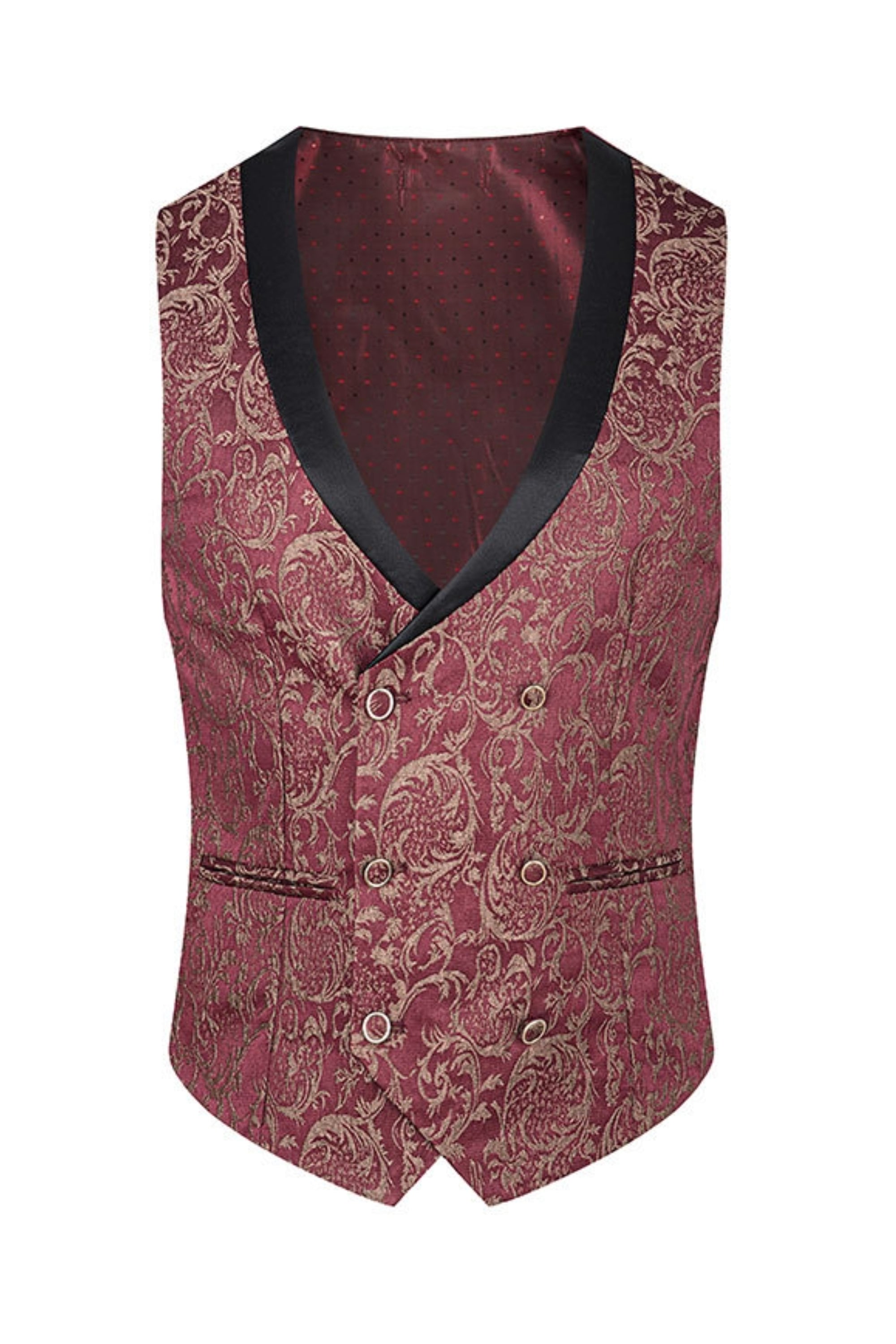 Roter Slim-Fit-Smoking aus Jacquard