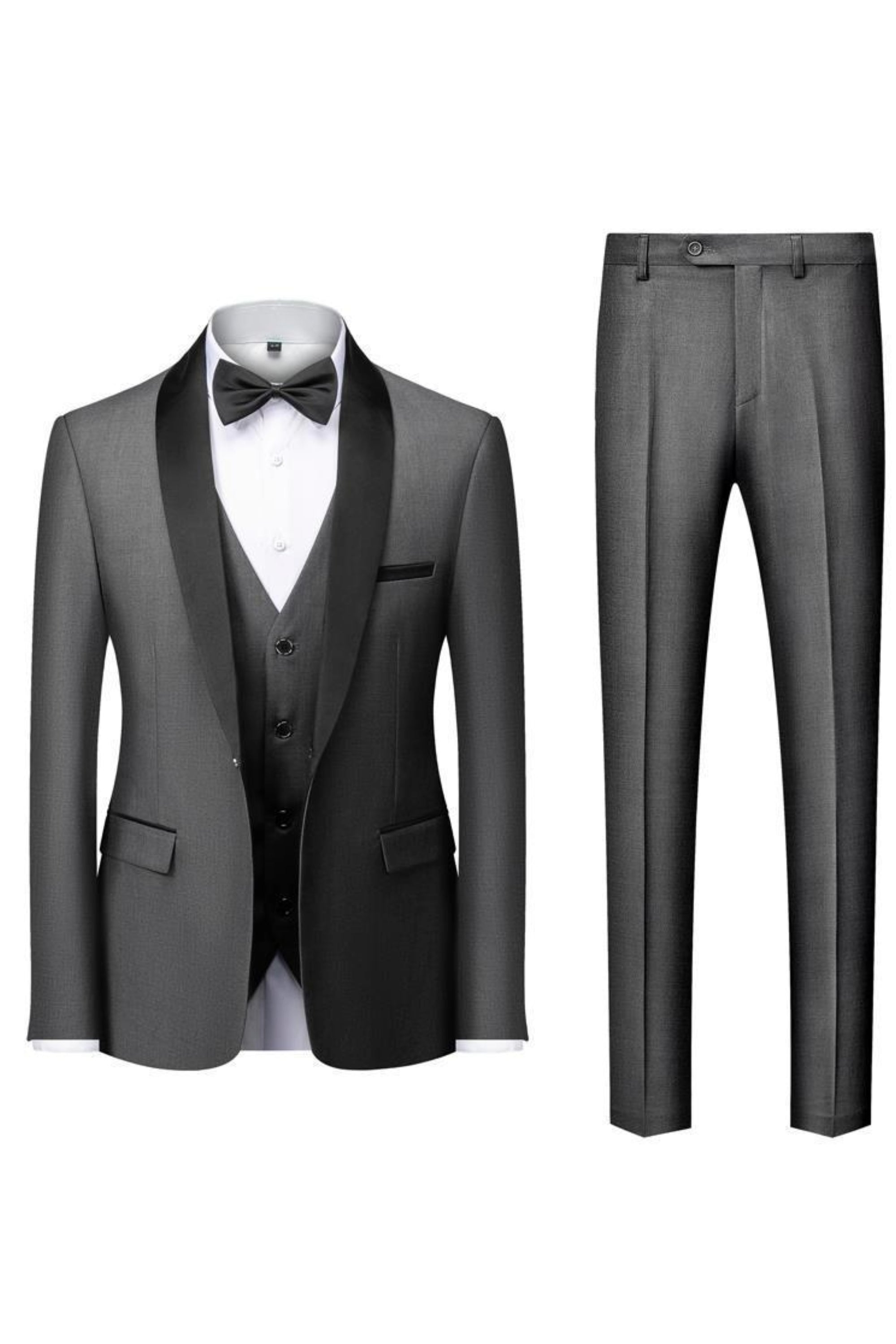 Grey Three Piece Tuxedo